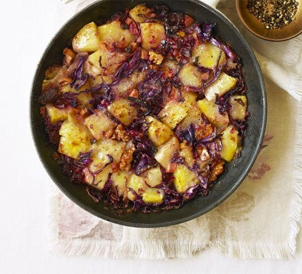 Red Cabbage and Potato Hash