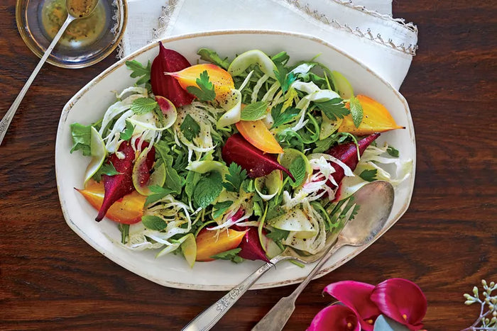 Roasted Beet, Mizuna Salad with Shaved Fennel, Apple and Parsley