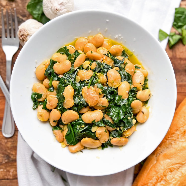 Spinach with Butter Beans